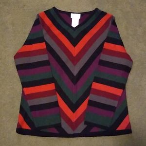 Multicolored Striped Long Sleeved Sweater